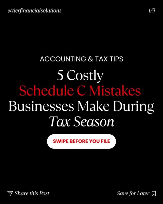 Schedule C mistakes can cost you thousands in missed deductions, delayed refunds, or IRS headaches. That’s exactly why we created the Schedule C Survival Kit — to help you stay organized, maximize deductions, and file with confidence.

✔ Track income & expenses the right way
✔ Know what you can (and can’t) deduct
✔ Avoid common Schedule C mistakes
✔ Walk into tax season prepared

💼✨ Don’t guess. File smarter.
👉 Get the Schedule C Survival Kit — link in bio

#ScheduleC #SmallBusinessTaxes #TaxSeasonReady #SelfEmployedLife #EntrepreneurTaxes