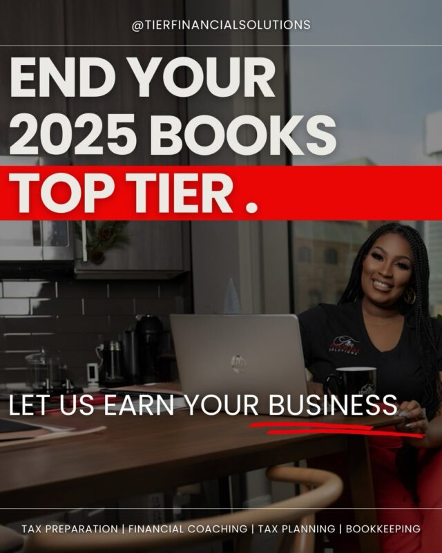 End your 2025 books with clarity, confidence, and zero guesswork.

A year-end audit with TIER Financial Solutions ensures your numbers are accurate, compliant, and ready for tax season — before 2026 begins.

✨ Clean close. Clear strategy. Strong start.

📩 DM “AUDIT” or book your 15-Min Consultation today ➡️ @tierfinancialsolutions