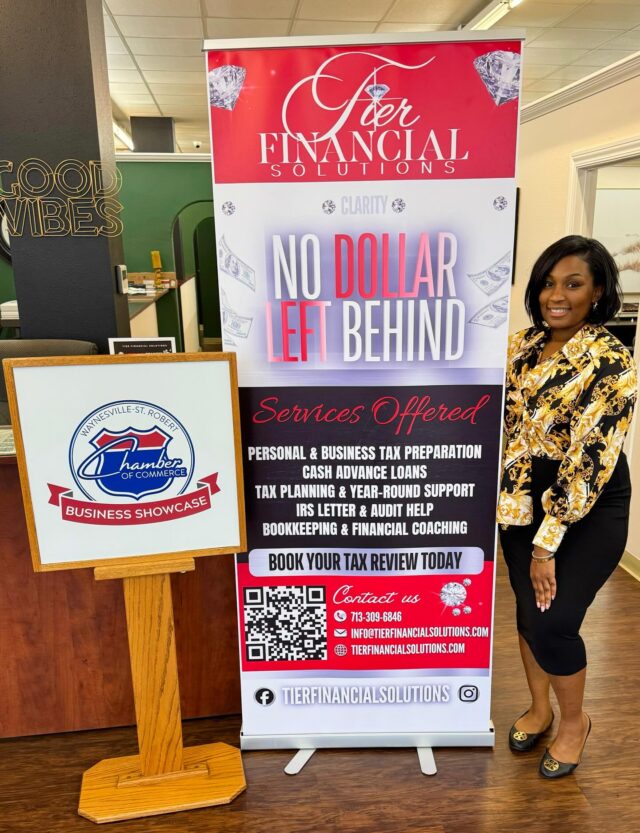 Kicking off Q2 with a blessing and a beautiful surprise. ✨

TIER Financial Solutions is honored to be recognized as the Business Showcase of the Month by the Waynesville–St. Robert Chamber of Commerce.

Starting April #FinancialLiteracyMonth with this recognition means so much to us. Educating, empowering, and serving our community is the heartbeat of our work, and moments like this remind us that the impact is real.

Thank you to our community for your trust, support, and continued belief in what we’re building. We don’t take it lightly.

Here’s to Q2, continued growth, and expanding financial literacy across Pulaski County and beyond. 💛
•
•
•
#SomebodysFavoriteTaxLady #TIERFinancialSolutions #SmallBusinessStrong #FYP CommunityConnections