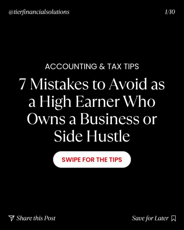 💼 High Earners & Side Hustlers—Stop Losing Money!

Mixing personal & business finances, skipping bookkeeping, ignoring taxes… these mistakes cost you. 😬

At TIER Financial Solutions, we help you maximize deductions, plan smarter, and keep more of what you earn.

🚀 Join our VIP Priority List today and get ahead this tax season! Cc: @tierfinancialsolutions