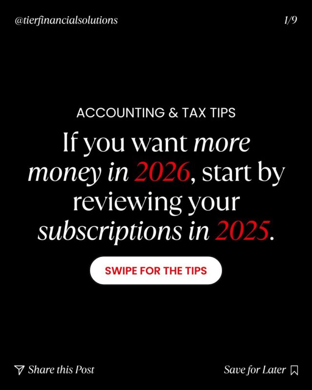 TIER Tip for 2026 💡

Start your year with clarity and control. Today, we challenge you to audit your subscriptions streaming services, apps, memberships, and more.

If you haven’t used it in the last 90 days, it’s time to cancel and reclaim those coins 💰

Small steps like this lead to big financial wins. Let’s make 2026 the year of intentional money moves.

#TIERFinancialSolutions #MoneyMindset #AuditYourSubscriptions