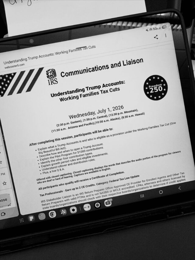 Today’s Lunch & Learn was hosted by the IRS, featuring a free webinar on Understanding Trump Accounts.

TIER Financial Solutions gained valuable insight into how the Trump Account works for eligible citizens and what taxpayers can expect moving forward.

If you want a deeper understanding, schedule time on our calendar. We’re here to help you stay informed and confidently navigate every part of your tax journey.
•
•
•
#TIERFinancialSolutions #Trumpaccounts #TaxSupport #TaxLaw #IRS