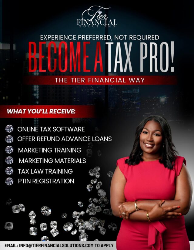 It’s Small Business Saturday! Why just shop when you can build? ✨ If you’ve ever dreamed of starting your own business or launching a side hustle, there’s no better time than now.

🎯 Become a Tax Pro through the Pathway Partnership Program at TIER Financial Solutions
💎 Elevate your income, expand your impact, and grow with a team that champions excellence.
📅 Enrollment for Tax Season 2025 is officially OPEN!

🔥 Let’s earn, grow, and serve together.
💸 You bring the hustle
Check the comments for the 🔗
•
•
•
•
#TIERFinancialSolutions #BusinessSuccess #FinancialClarity #StayCompliant #TaxReady #MoneyMoves #EntrepreneurSupport #FinanceMadeSimple #SmallBizGrowth #SomebodysFavoriteTaxLady
#SecureTheBag  #TaxPro