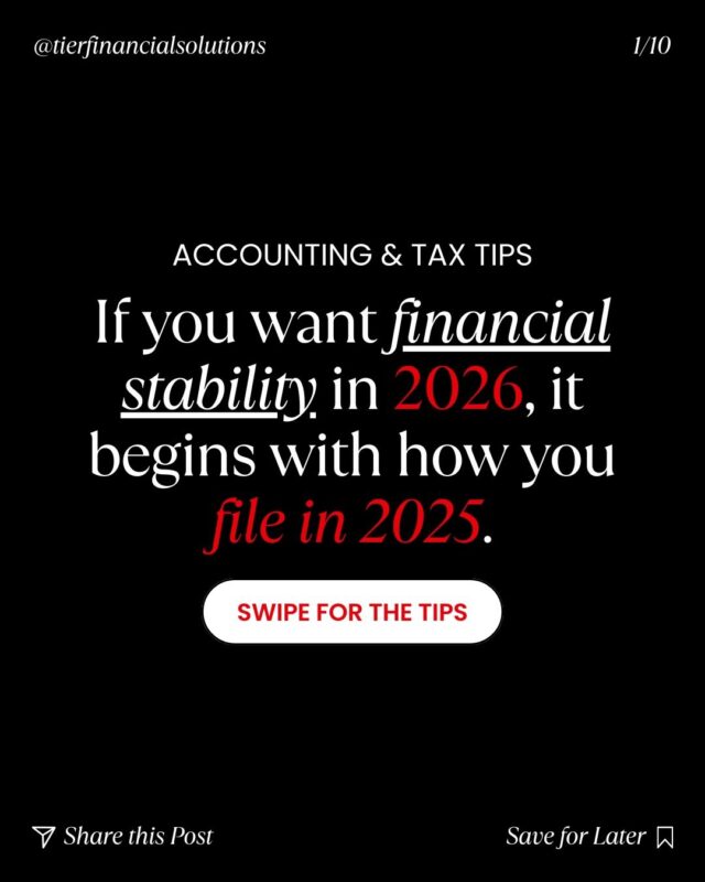 Financial stability doesn’t happen by accident — it’s built with strategy.

A successful tax return paired with a solid financial plan can uncover money, eliminate debt, grow savings, and create long-term stability. This is how you turn tax season into a wealth-building season. ✨

Ready to make your tax return work for you instead of just passing through your hands?

#TaxPlanning #FinancialStability #TierFinancialSolutions