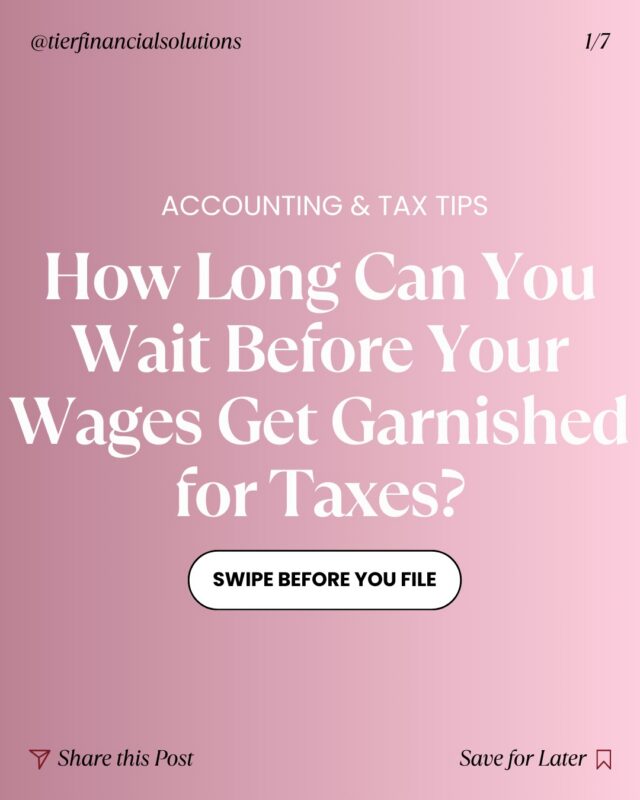 Ignoring tax debt doesn’t make it disappear — it escalates it.

Before wages are garnished, the IRS sends multiple notices giving you time to respond. But once a Final Notice of Intent to Levy is issued and the deadline passes, garnishment can begin.

Understanding your options early can help you.

Don’t wait until your paycheck is affected.

If you’ve received IRS notices, let’s address it strategically.

📅 Schedule your consultation today.

#TIERFinancialSolutions
#TaxTips
#IRSNotices